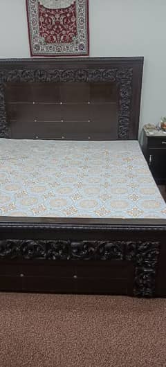 Bed and side table