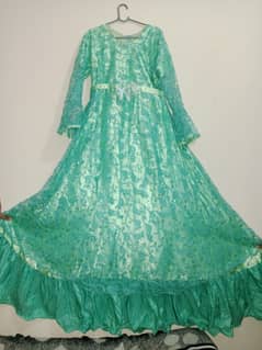 long maxi party wear with net dubata