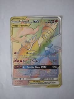 Ultra Rare Reshiram & Charizard GX Tag Team Rainbow Secret Rare – Mint