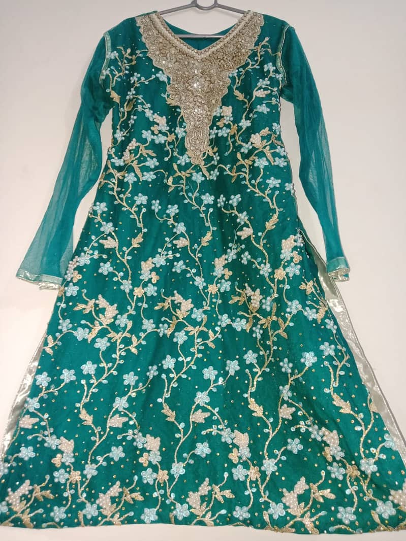 Fancy kameez and trouser with net dubata 0