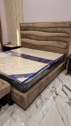 king bed for sale with side tables and a dewan