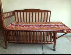Wooden baby cot and cradle