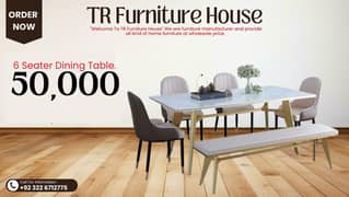 dining table - 6 seater dining table - dining chairs - cafe chairs