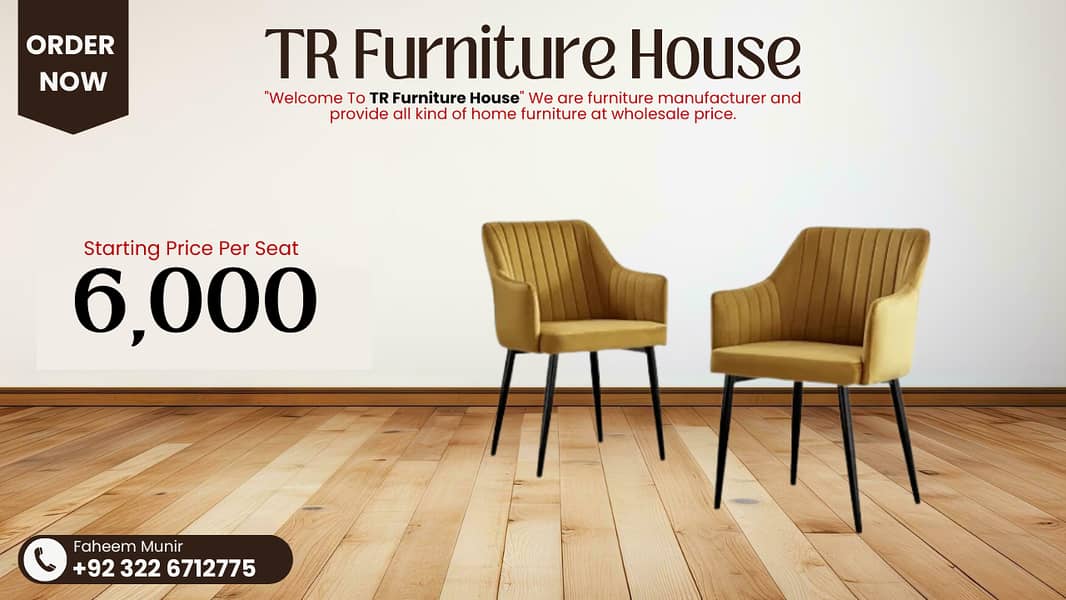 dining table - 6 seater dining table - dining chairs - cafe chairs 1