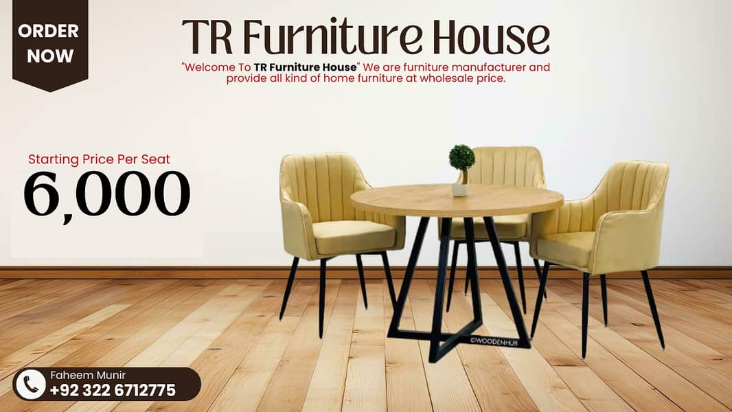 dining table - 6 seater dining table - dining chairs - cafe chairs 4