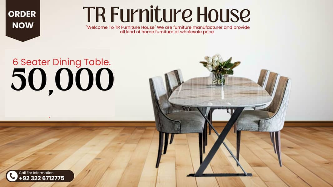 dining table - 6 seater dining table - dining chairs - cafe chairs 11