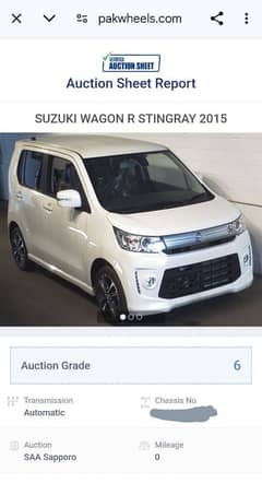 wagon r stingray, 6 grade auction sheet, zero meter,25 plus fuel avrge