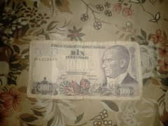 1000 Turkish Lira