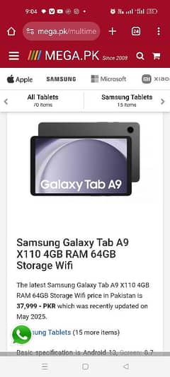 Samsung a9 tablet for sale available