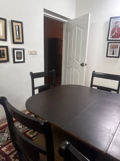 Pure sheesham wood dining table with 6 chairs