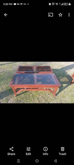 Four seater sofa chairs with tables and lawn benches for sell