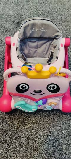 Two in one walker and roll over trolley baby learning wagon foldable