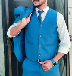 3 Piece Royal Blue Pent Coat Lush Condition