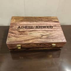 Handmade Wooden Watch Organizer Box with Glass Lid & engraving