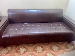 3+3+3+2 seater leather sofa set with two side tables
