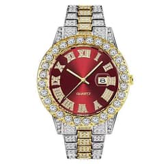 Hip hop full diamond men's watch personality large dial