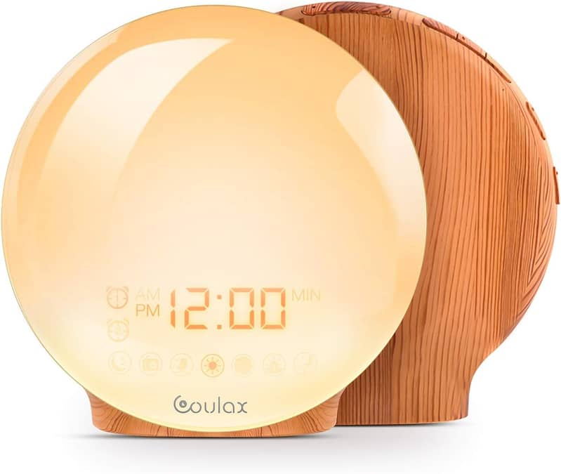 Digital Alarm Clock, Transparent LCD Display with Indoor Temperature, 1