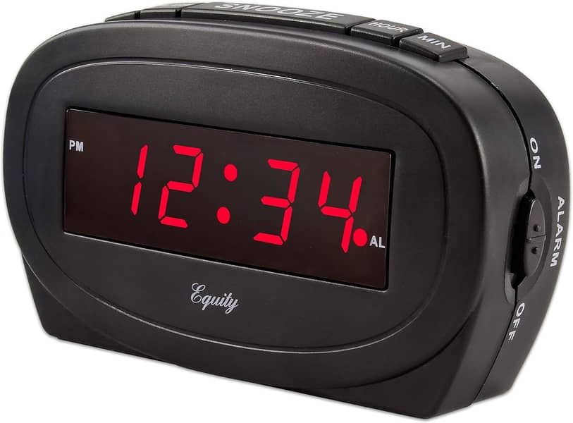 Digital Alarm Clock, Transparent LCD Display with Indoor Temperature, 3