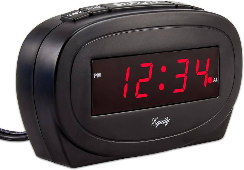 Digital Alarm Clock, Transparent LCD Display with Indoor Temperature, 14