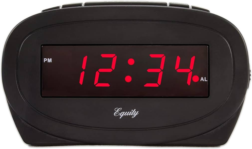 Digital Alarm Clock, Transparent LCD Display with Indoor Temperature, 16