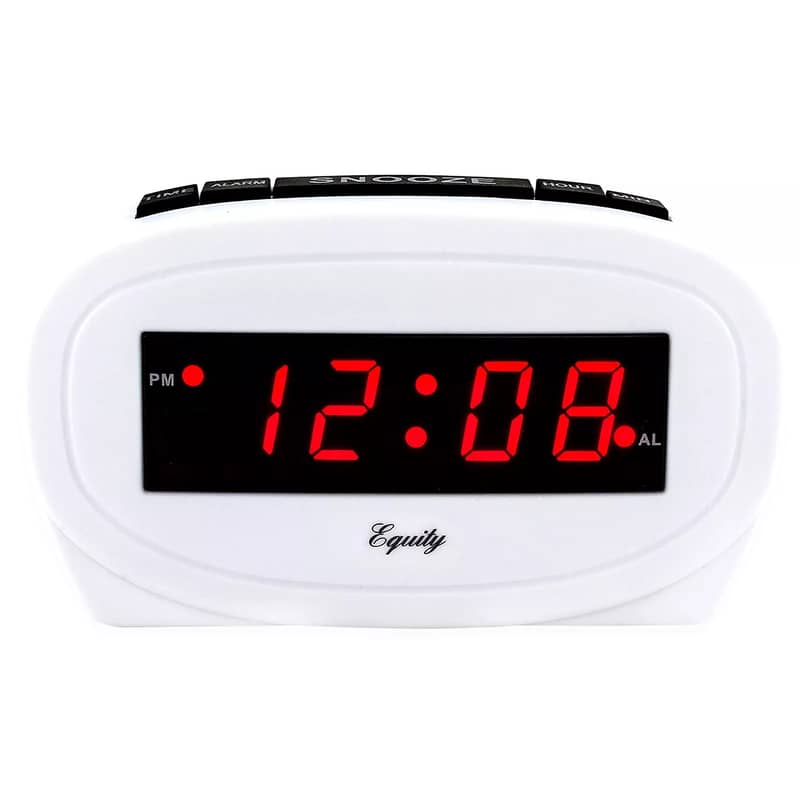 Digital Alarm Clock, Transparent LCD Display with Indoor Temperature, 17