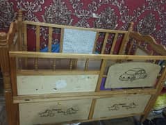 Baby cot with small swing