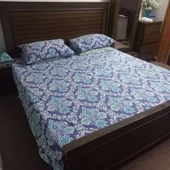 Double Bed with side table, Dressing and Almirah