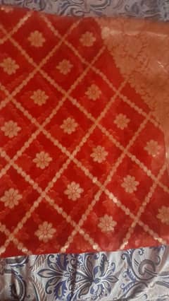 red jamavar dhuptaa hand made 4 side lace