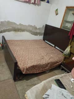 wooden bed (double) without mattress