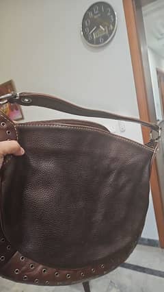 mk brown leather bag