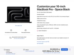 New MacBook Pro 16" Ram 48 GB SSD 512 GB Company Purchased