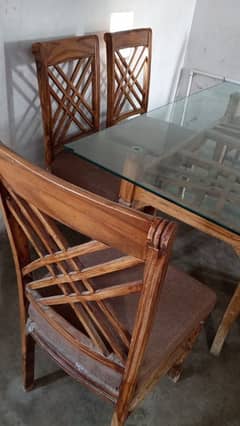 wooden Dining table set with six chair
