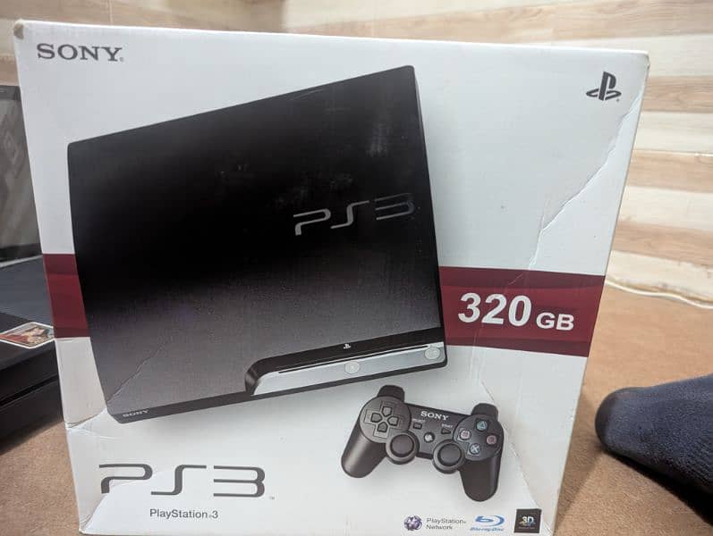 PS3 slim Jailbreak & 2 orignal Controller with Games 4