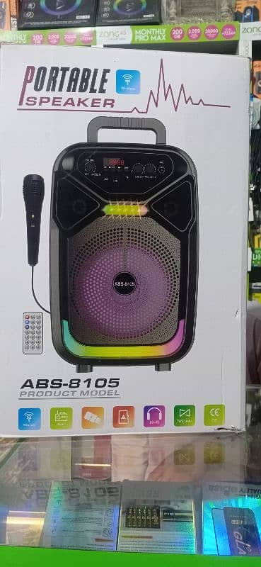 ABS 1058 portable base speaker with handsome Mike with new condition 0