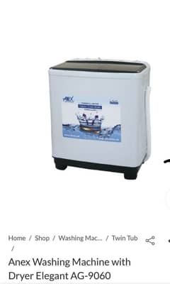 Brand new anex twin tub washing machine Ag-9060