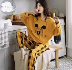 2 PC's women's cotton jersy printed night suit set  stylish sleepwear