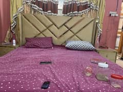 wooden bed full pushing urgent sale