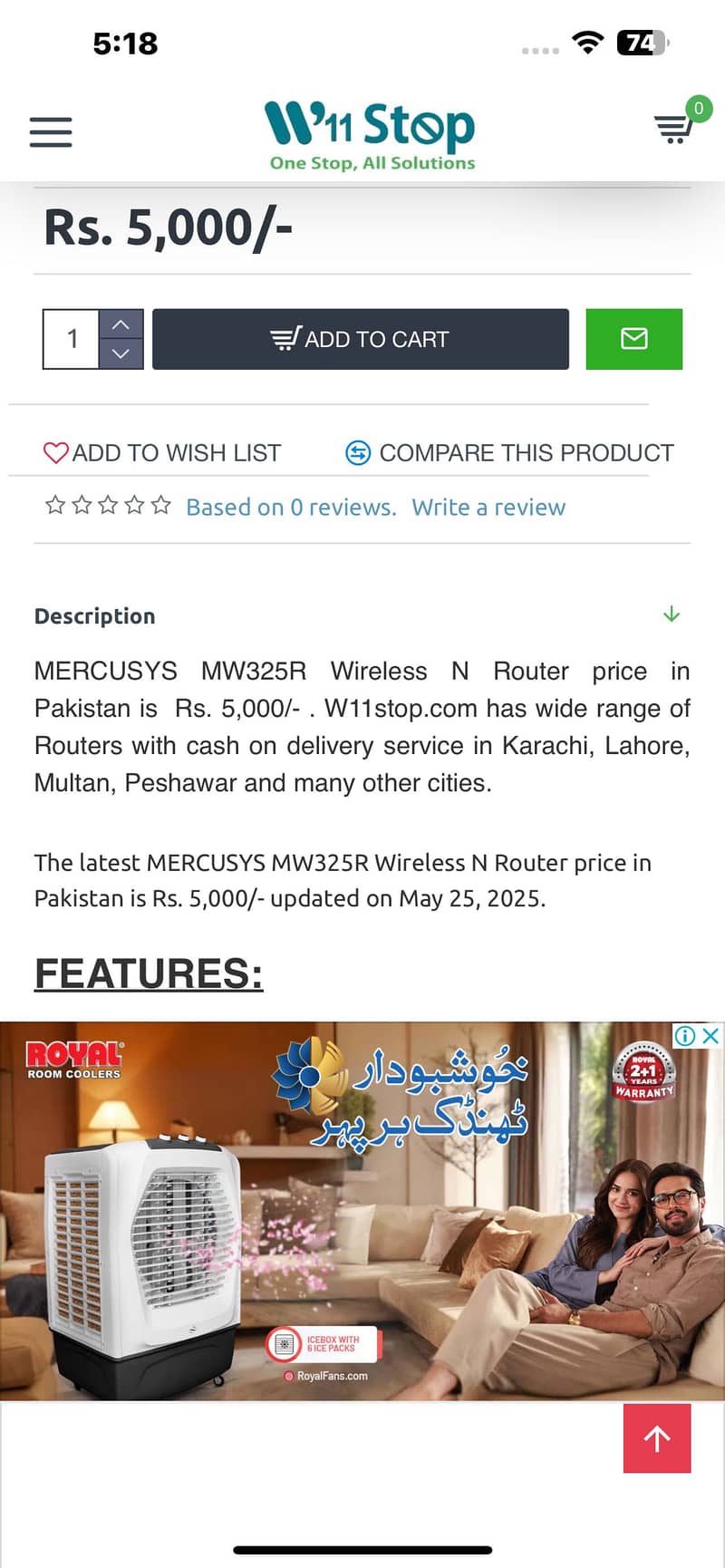 Mercusys Wifi Device Model MW325R N tipe 9