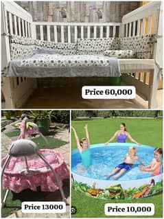 kids cot / baby swing/ Baby swimming pool / Baby crib