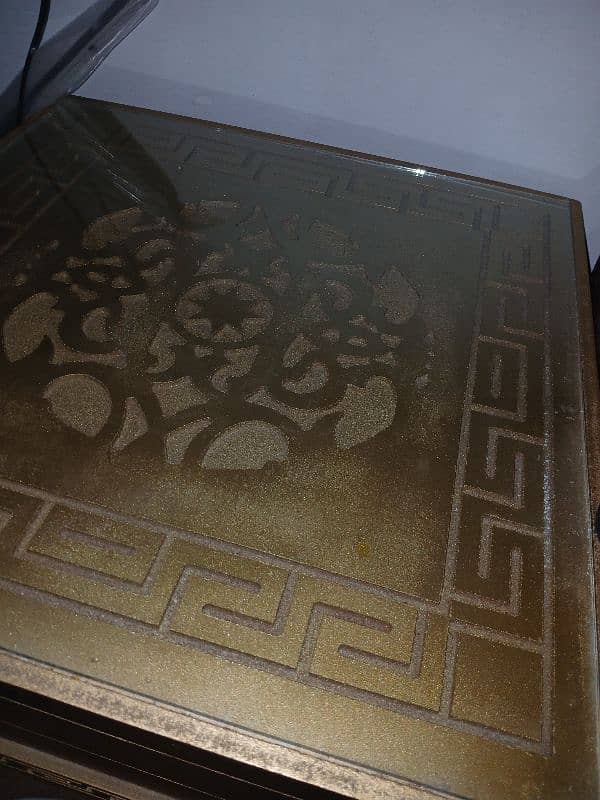 one large size table with 2 side tables mirror coated 3