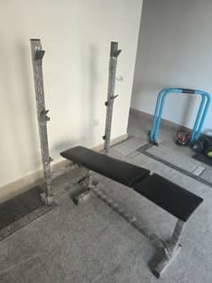 Bench press with weight rack