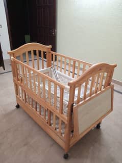 Wooden Baby Cot For Sale (Swing plus Wooden Cot)
