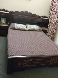 original wooden bed and dressing table