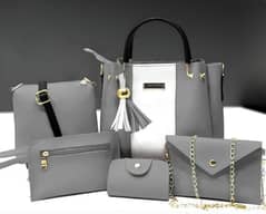 : Plain •  Number Of Pieces: 5 Pcs •Top Handle : Girl's •  Color: Grey