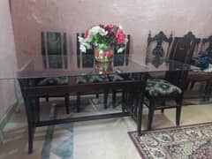 Dining table with 6 chairs urgent sale negotiable