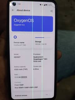OnePlus 8t single sim approved 2 green line