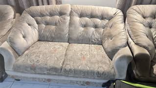 Beautiful Printed Velvet & fabric Sofa Set