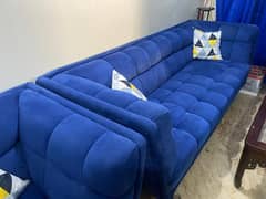 5-Seater Blue Sofa Set – Great Condition (9/10)