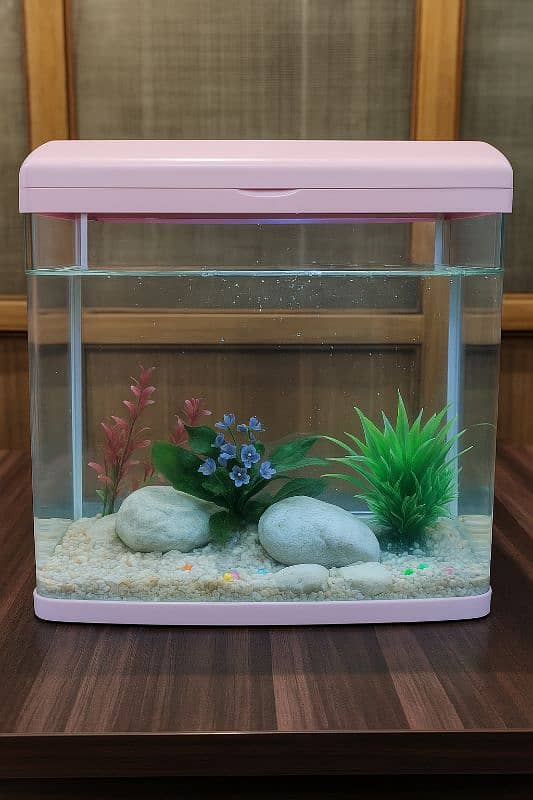Stylish compact Led Aquarium with Built-in Filter&Decorative(imported) 2
