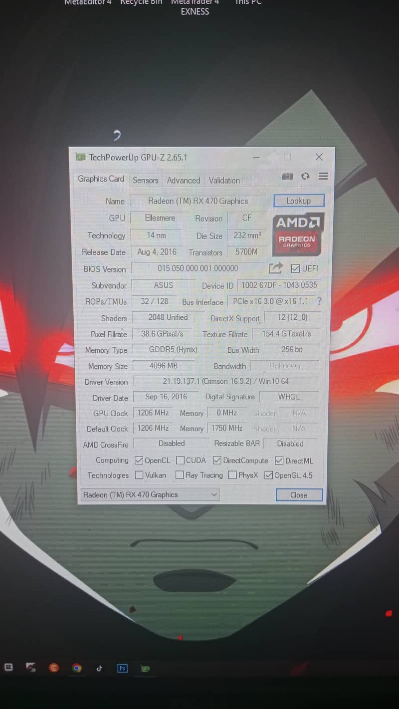 ASUS RX 470 4 GB DDR5 256 BIT  1ST READ THE DISCRIPTION CAREFULLY 5
